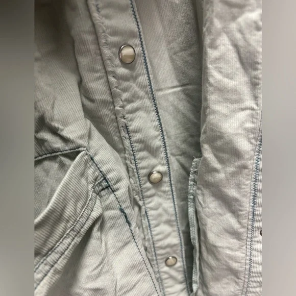 We The Free Mary Jean Baby Cord Shirt Teal Size Medium - Picture 5 of 7